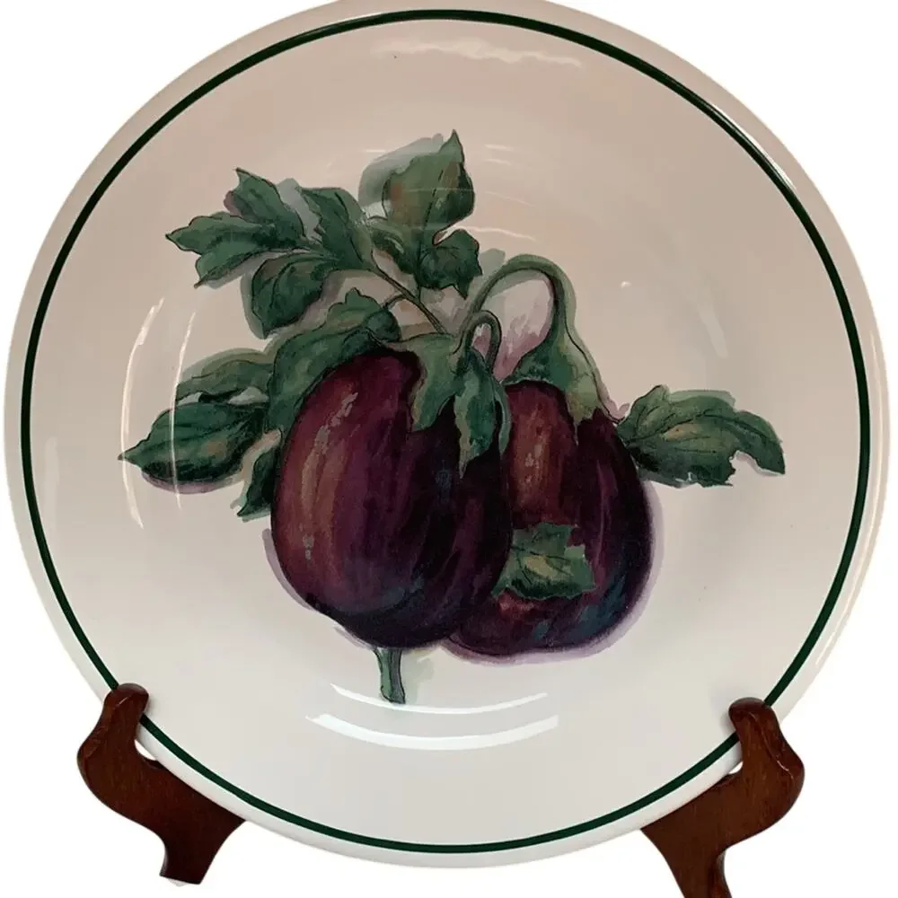 Set of 3 Willam Sonoma Harvest Vegetable Salads Plates 8”